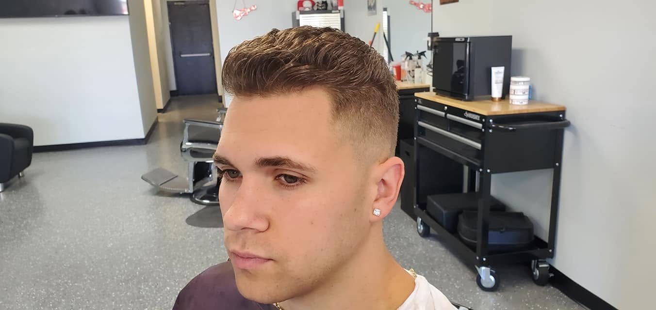 Textured crop with skin fade, Tomasso's Barber Turnersville
